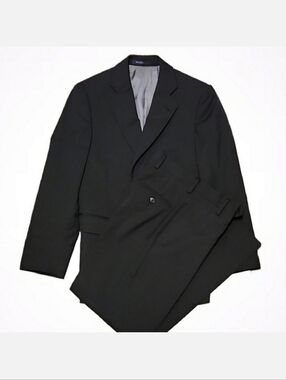 Joseph Abboud Boys Black Wool Blend Dress Suit, Size 10 ~ EUC